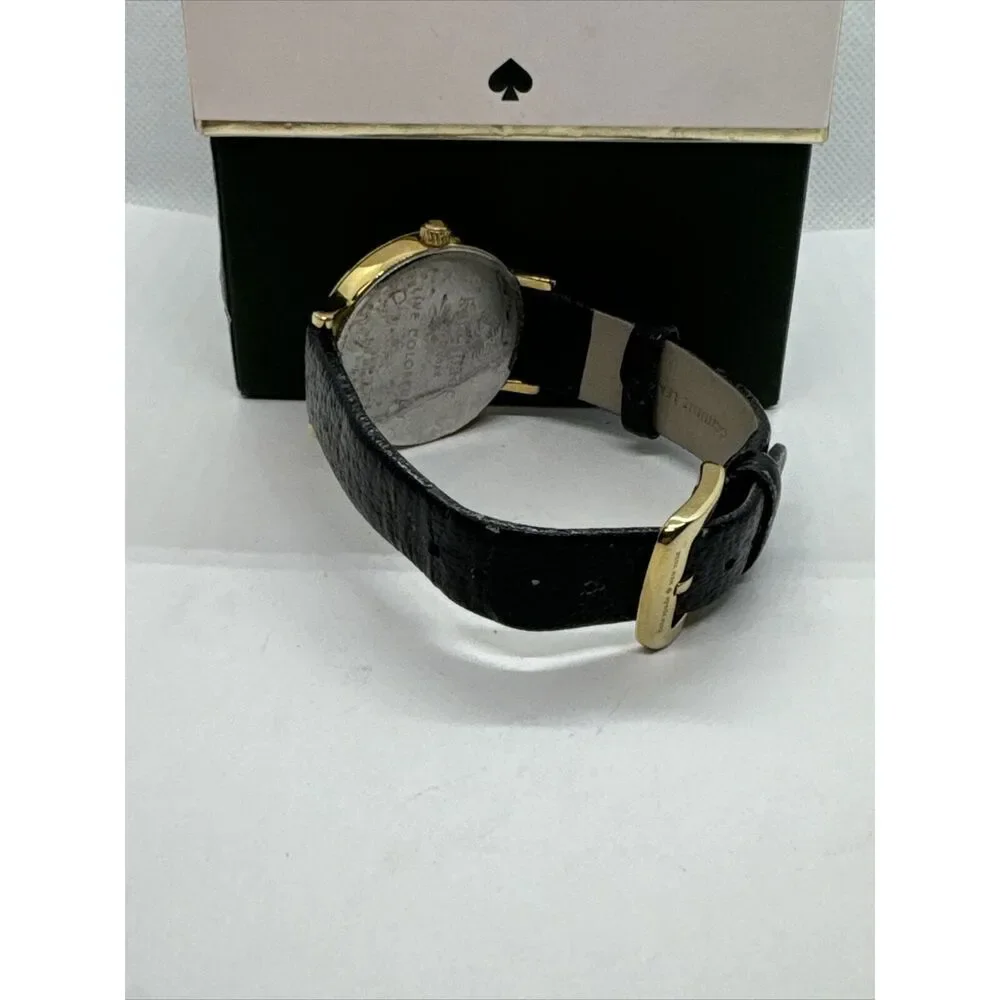 Kate Spade New York 0107 Women's Black Leather Analog Dial Quartz Watch JNA166